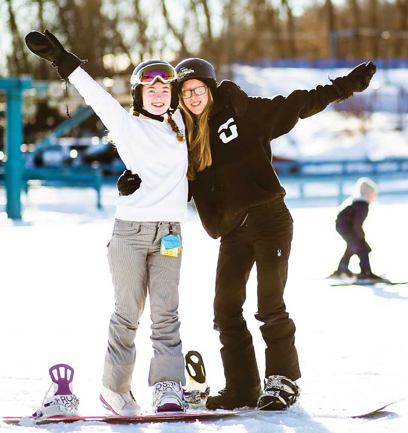 Happy skiers