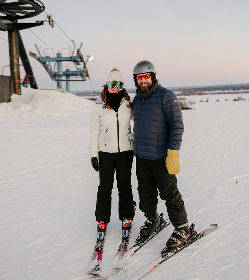 Happy skiers